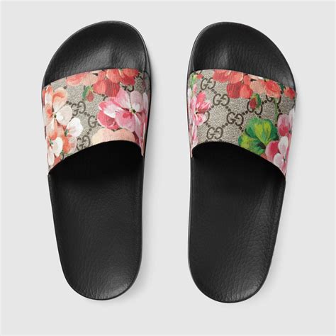 gucci bloom slides men|gucci rubber slides women.